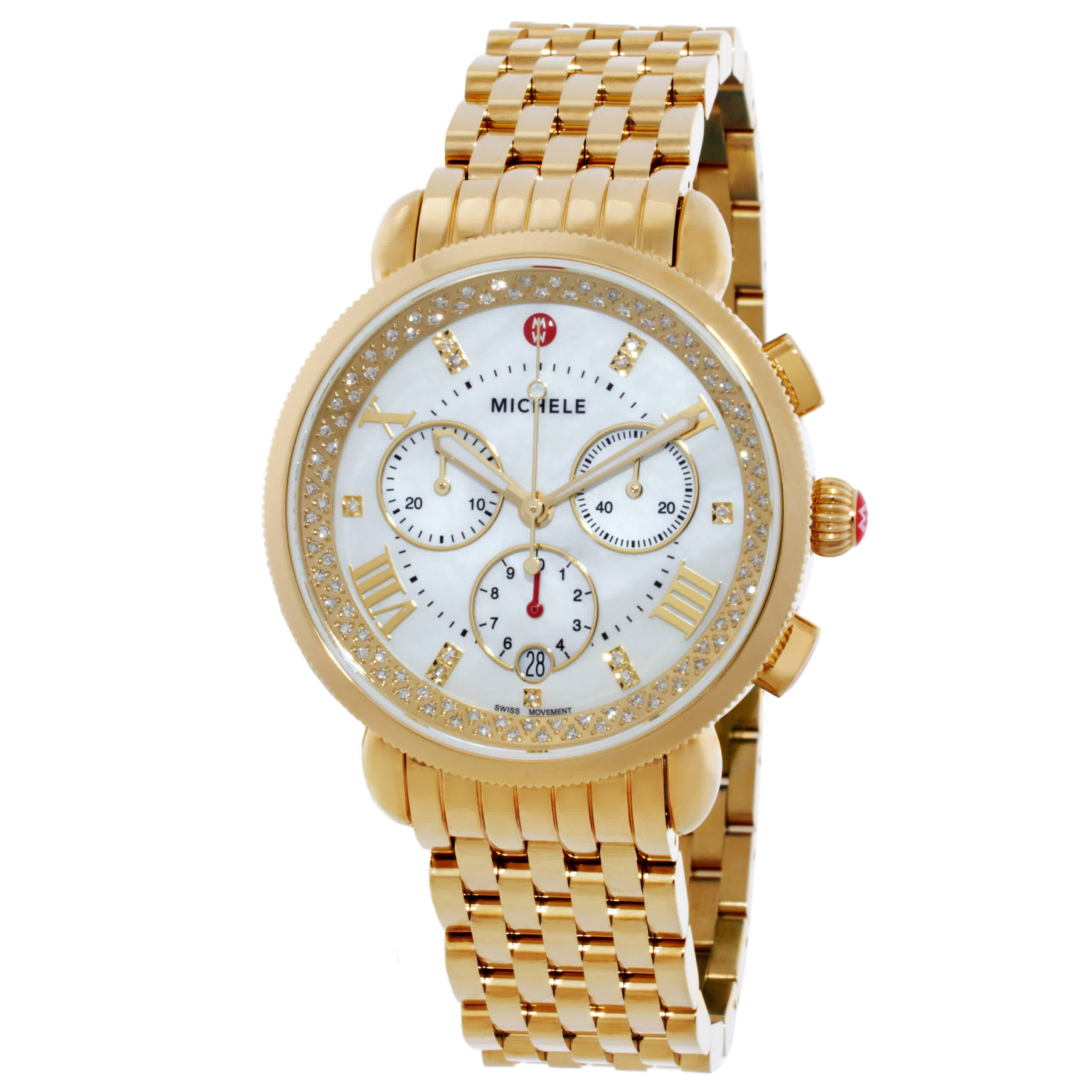 Michele Sport Sail Chronograph Quartz Diamond White Mother of Pearl Dial Ladies Watch MWW01C000143 | Jomashop.com & JomaDeals.com