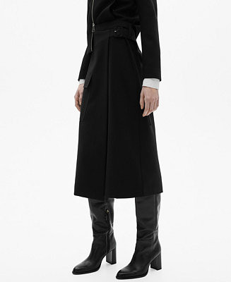 Women's Buckle Detail Midi Skirt | Macy's