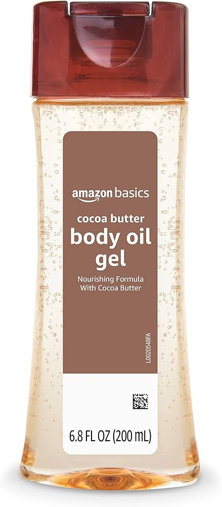Amazon Basics Body Oil Gel with Cocoa Butter, Paraben Free, for Very Dry Skin, 6.8 Fl Oz, 1-Pack ... | Amazon (US)