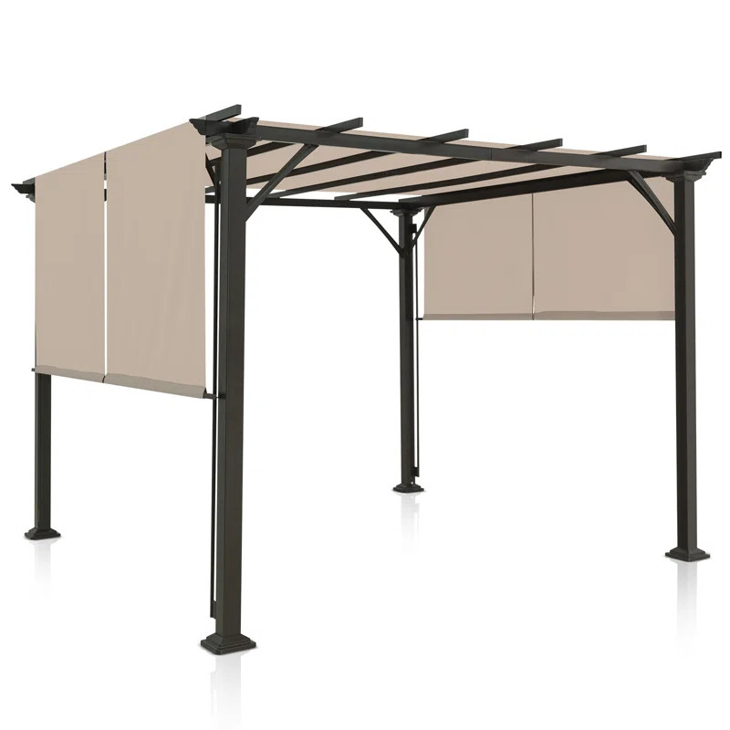 Outdoor Pergolas 10 Ft. W x 10 Ft. D Metal Pergola with Canopy | Wayfair North America