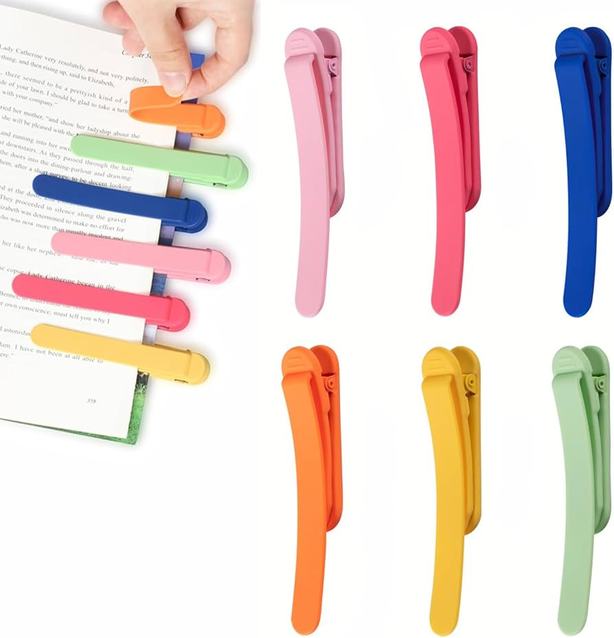Matomtak 6pcs Automatic Bookmark, Silicone Book Marks for Reading Women, Men, Kids, Book Lovers, ... | Amazon (CA)