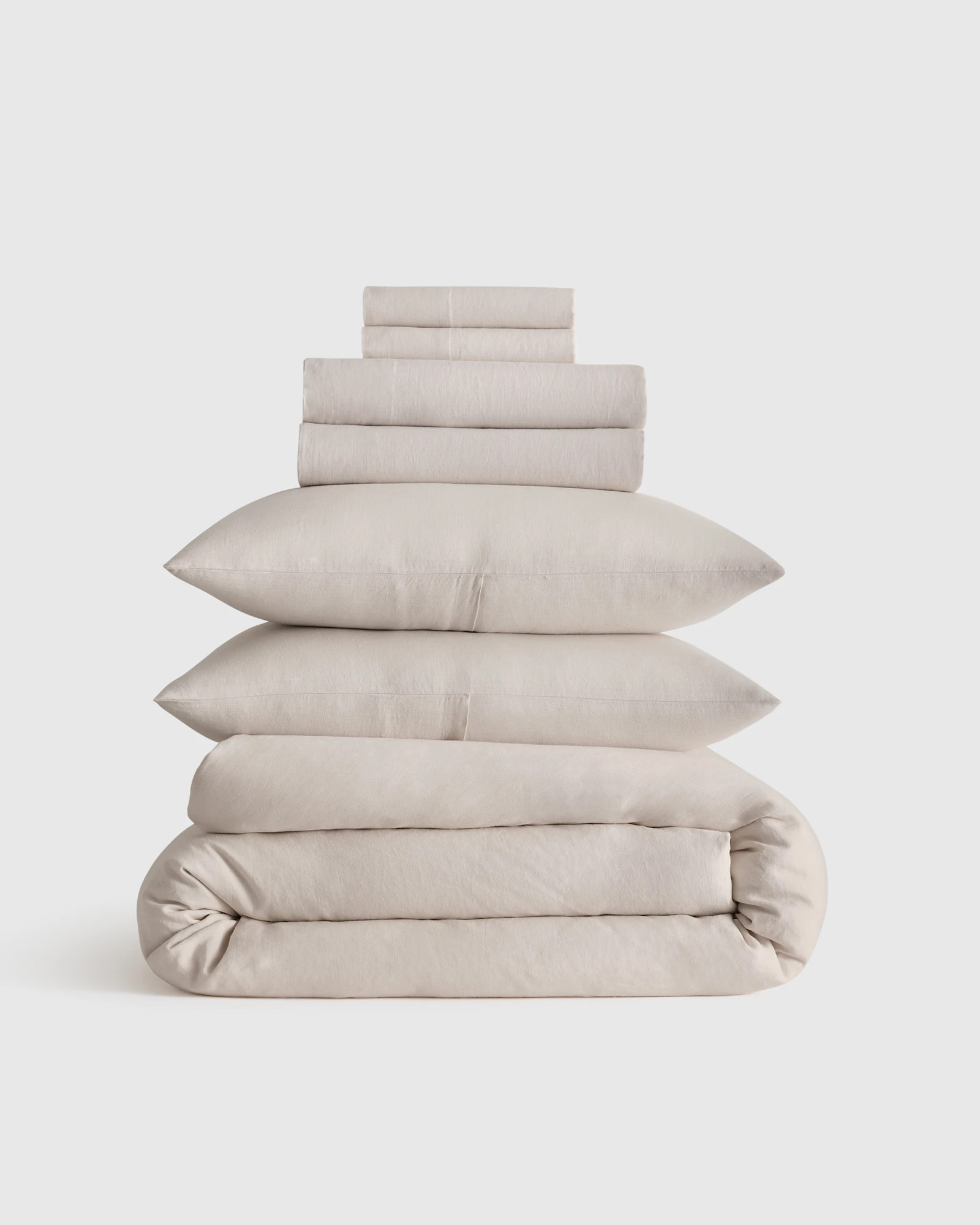 Quince | European Linen Duvet Deluxe Bundle in Soft Blush, Size King | Quince