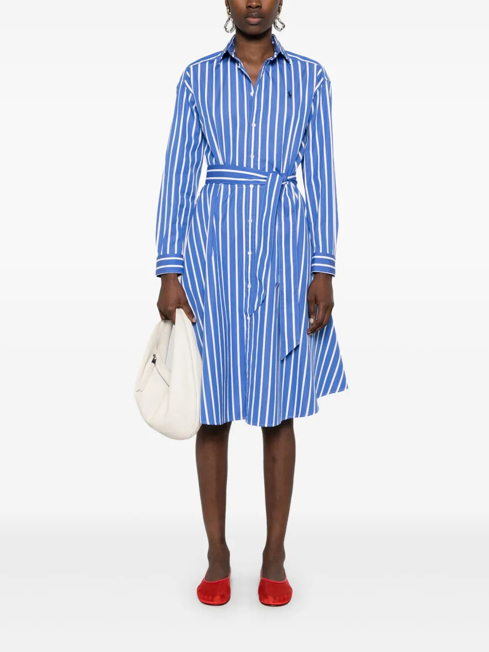 Polo Ralph Lauren Striped Midi Dress  | Blue | FARFETCH | Farfetch Global