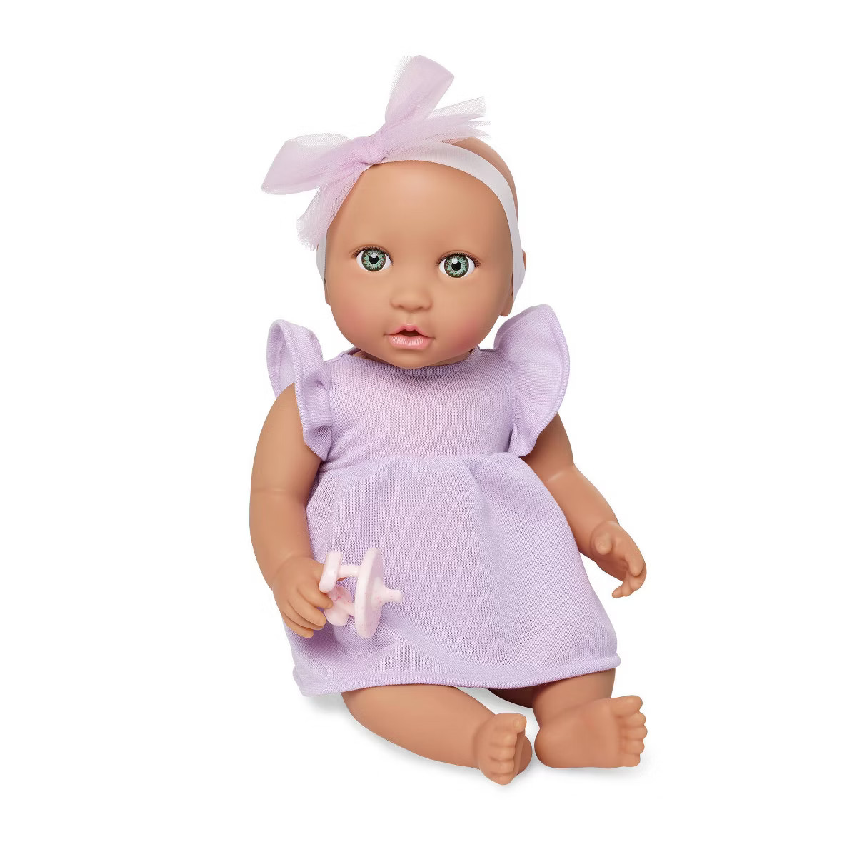 LullaBaby 14" Baby Doll with Lilac Dress & Pacifier - Blue Eyes | Target