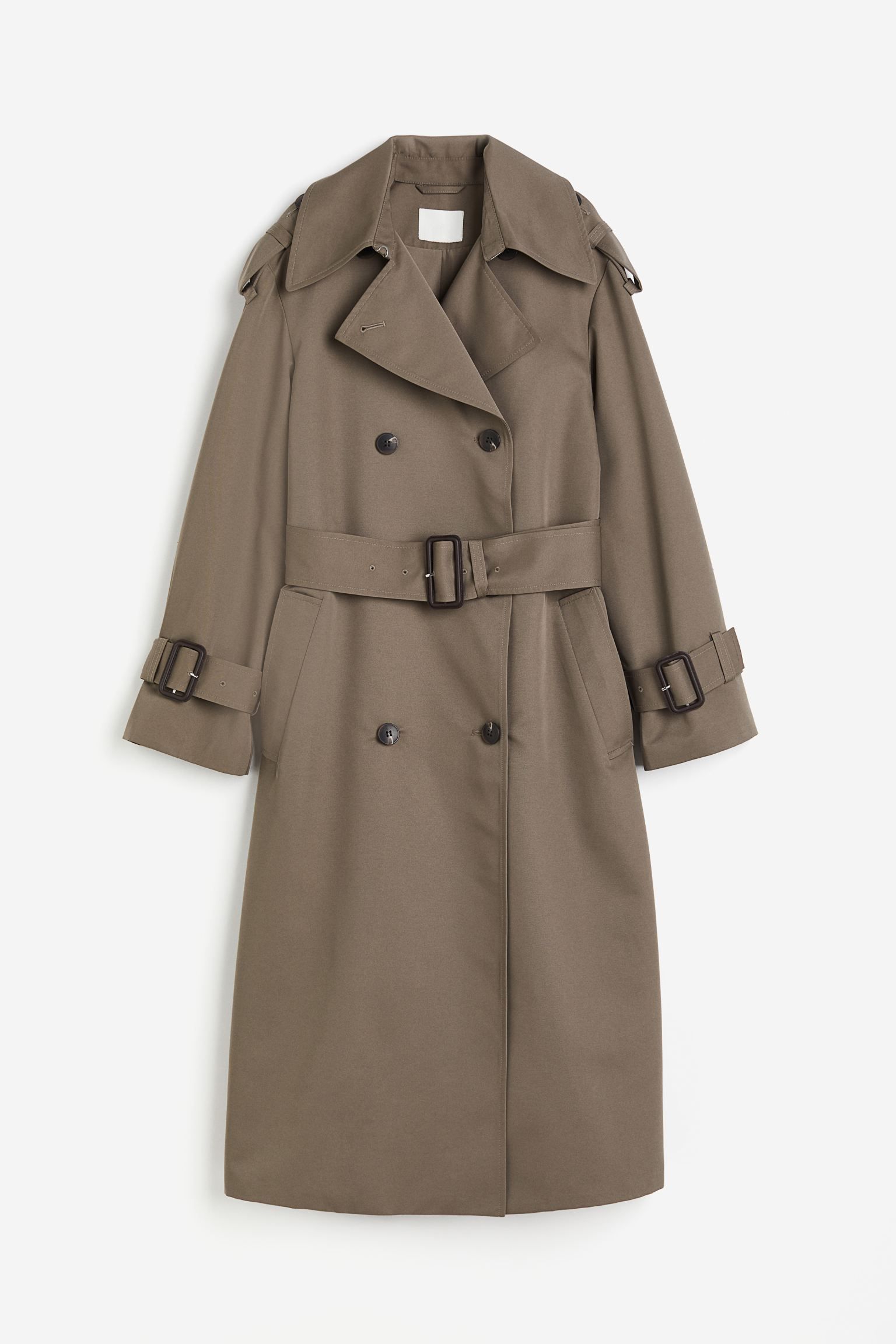 Double-breasted trench coat - Dark mole - Ladies | H&M GB | H&M (UK, MY, IN, SG, PH, TW, HK)