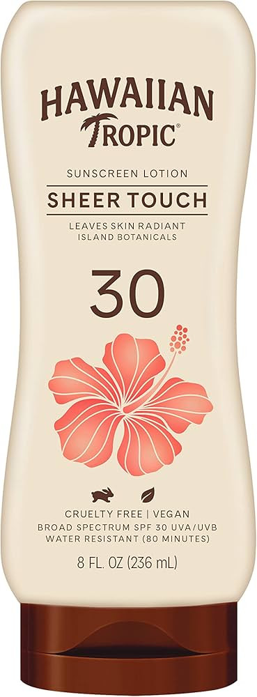 Hawaiian Tropic Sheer Touch Lotion SPF 30 | Broad Spectrum Sunscreen, 8oz | Amazon (US)