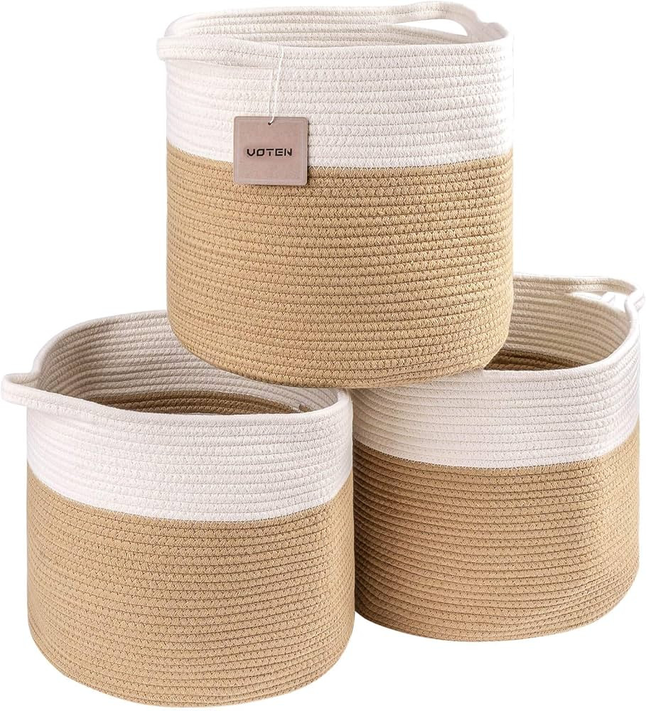 voten Round Cubes Baskets Bins for 13x13 Cube Organizer/Shelving,Woven Baskets for Storage&Organi... | Amazon (US)