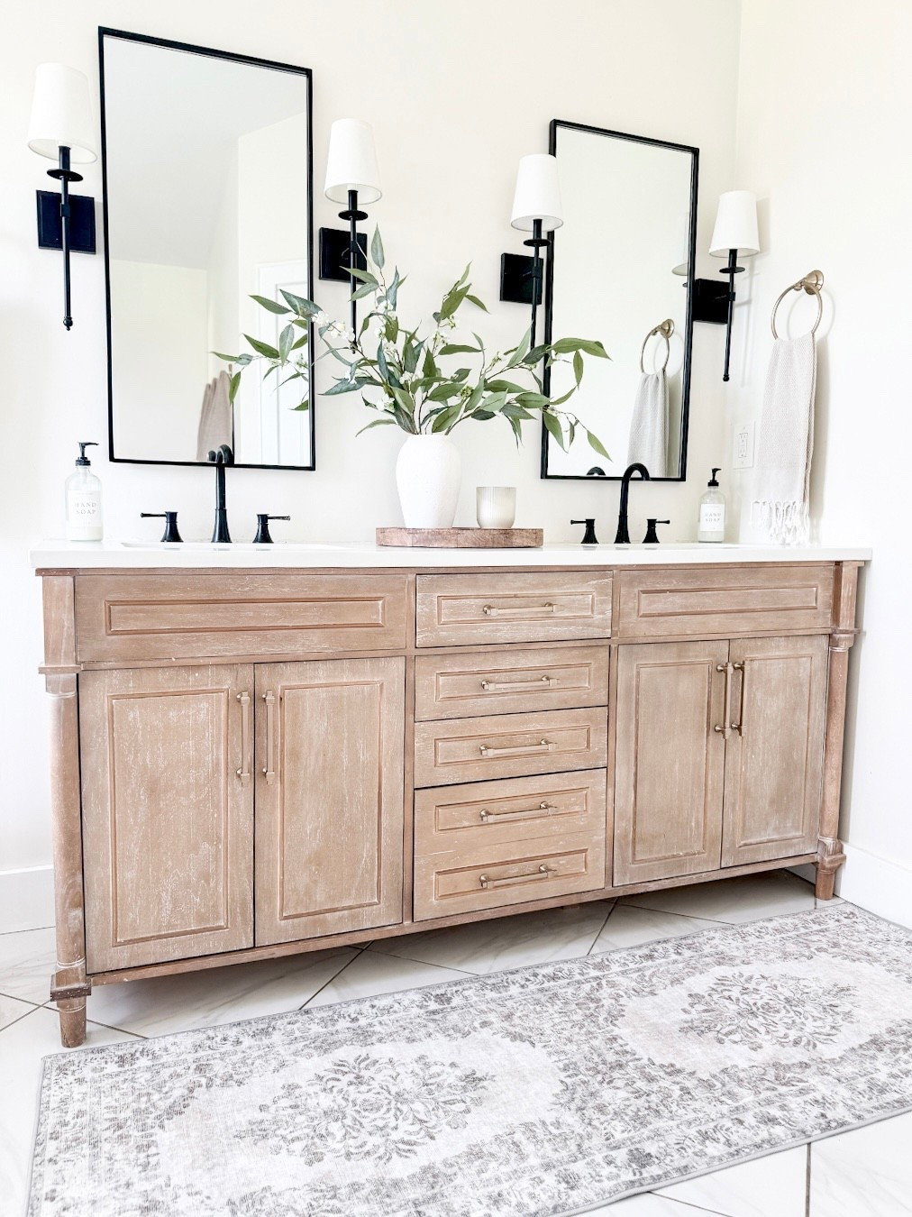 Classic and simple bathroom decor!

Washable rug, runner rug, bathroom cabinet, bathroom vanity, bathroom wall, mirror, bathroom, mirror, bathroom, lighting, wall, sconces, bathroom, faucet, bathroom, decor, hand towel

#LTKHome #LTKSaleAlert