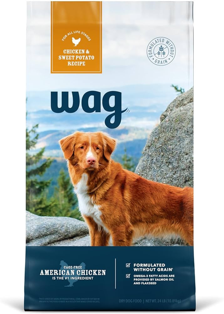 Amazon Brand - Wag Dry Dog Food Chicken & Sweet Potato, Grain Free 24 lb Bag | Amazon (US)