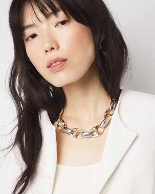 Gold + Silver Mariner Links Necklace | White House Black Market