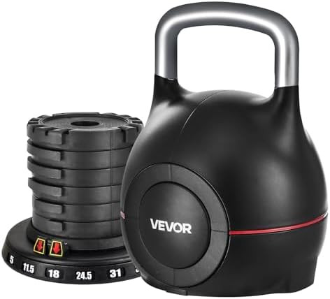 VEVOR Kettlebell, Adjustable Kettlebell with 7 Weight Levels, Die-Cast Aluminum and ABS Material,... | Amazon (US)