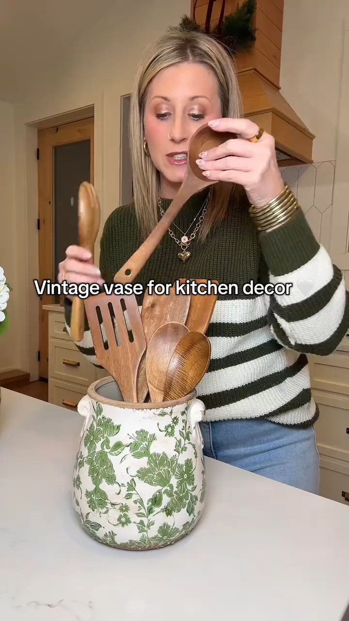 Give me collected and cozy over trendy any day. This vase is from QVC, so when it’s gone, it’s gone… and the fact that it doubles as a utensil holder or flower vase? Chef’s kiss 🍃
 

 

#LTKmomlife #LTKfoodie #LTKHome