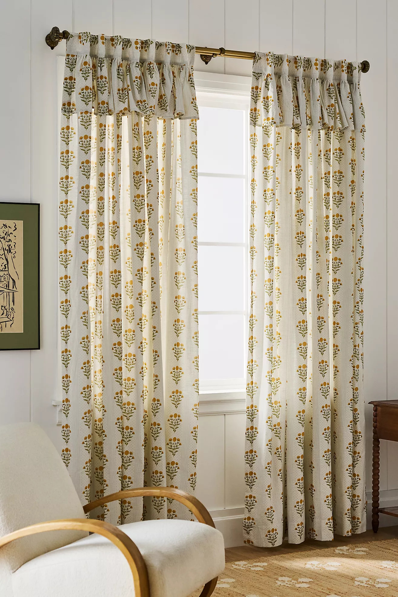 Eudora Cotton Printed Valence Curtain | Anthropologie (US)