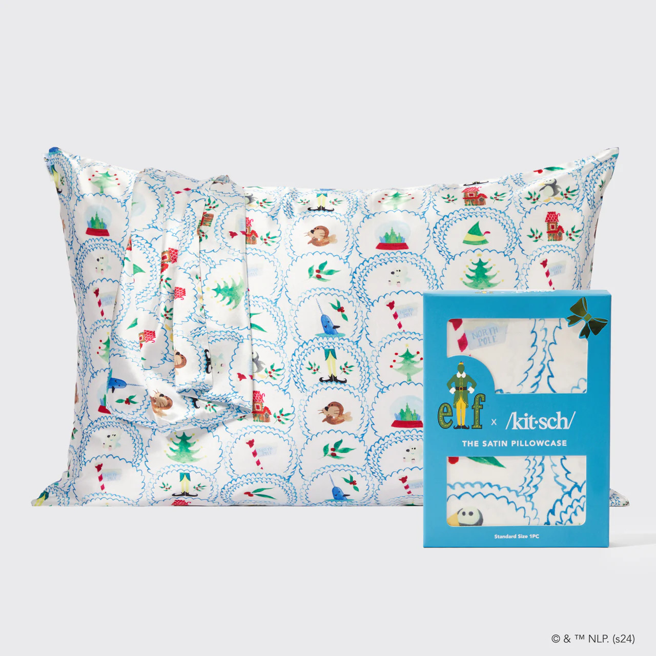 elf x Kitsch Satin Pillowcase Standard - North Pole | Kitsch