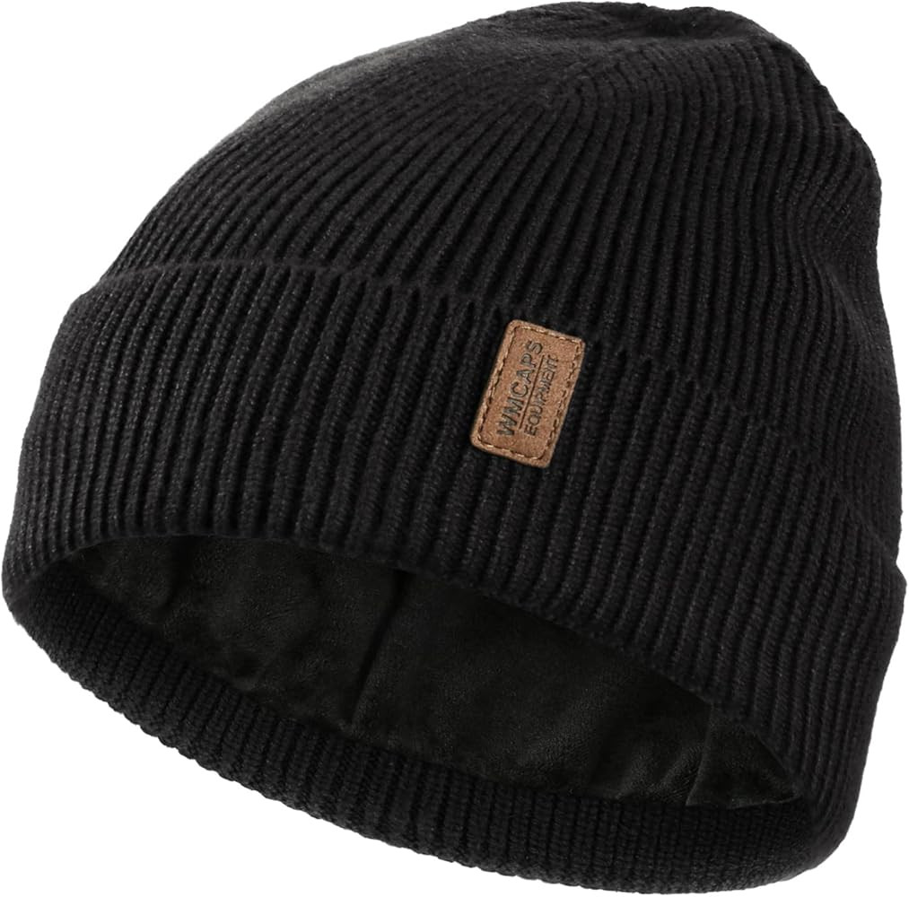 Wmcaps Winter Beanie for Men Women, Fleece Lined Beanie Soft Warm Knit Hat Ski Stocking Cuffed Ca... | Amazon (US)
