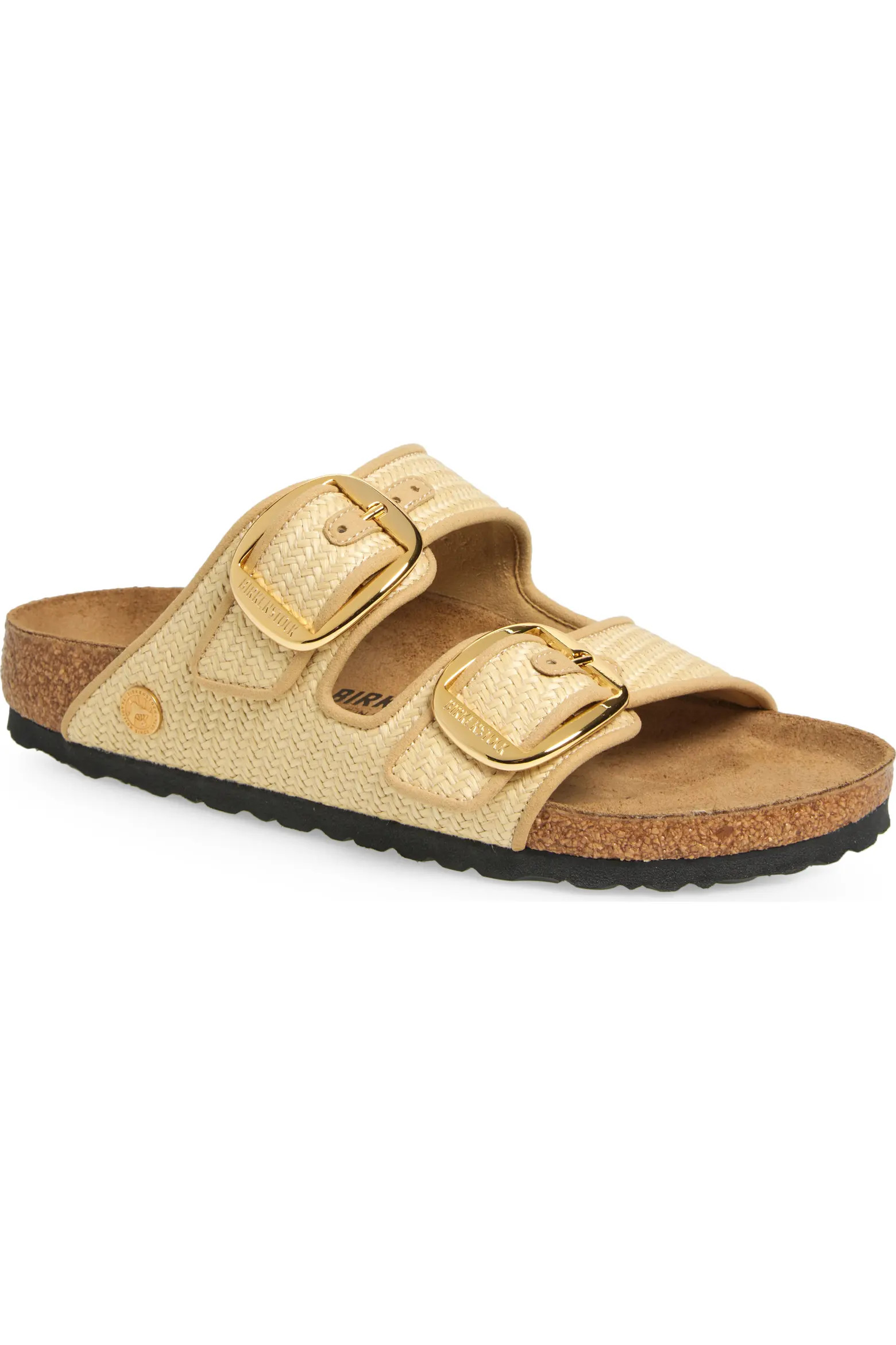 Arizona Raffia Big Buckle Slide Sandal (Women) | Nordstrom | Nordstrom