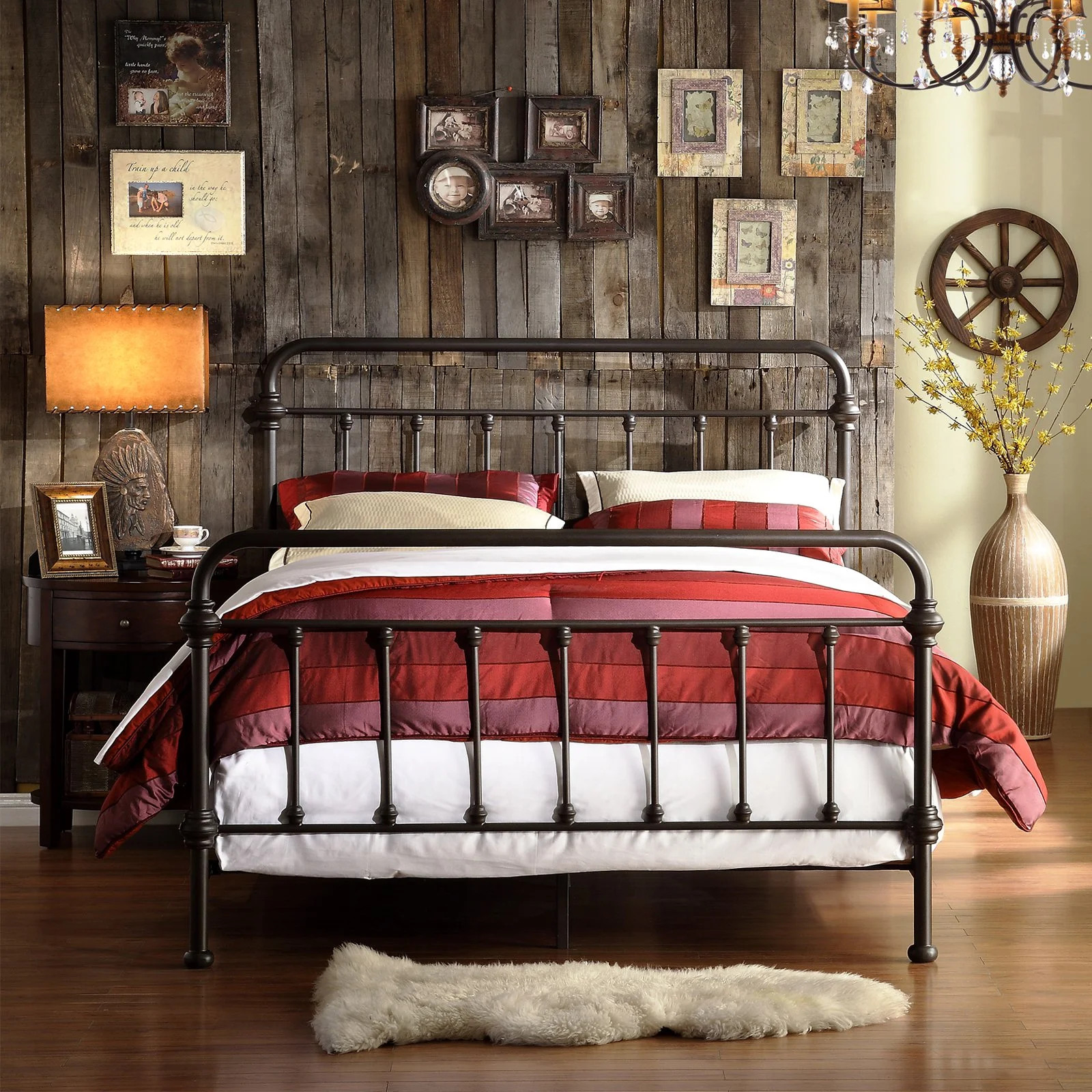 Weston Home Nottingham Metal Queen Bed, Dark Bronze | Walmart (US)
