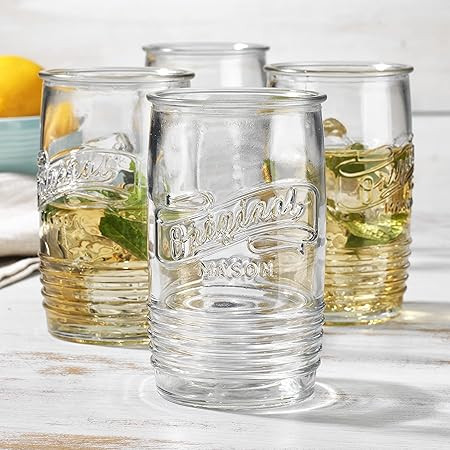 Glavers Glass Tumbler Drinking Glasses Set of 4 – Genuine Artisan-Made Vintage Italian Original... | Amazon (US)