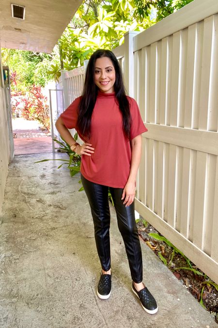 Wearing a comfy oversized neck shirt (xSmall), faux leather pants, quilted slip on shoes, and a Michael Kors watch. Amazon finds 

#LTKshoecrush #LTKstyletip #LTKunder50