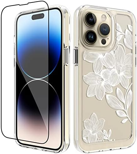 KANGHAR Compatible with iPhone 14 Pro max 6.7 inch Clear Case, Cute Floral Lightweight Hard PC Soft  | Amazon (US)