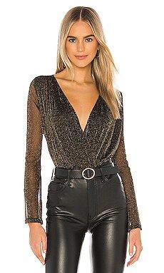 Lovers and Friends Micah Bodysuit in Black & Gold from Revolve.com | Revolve Clothing (Global)