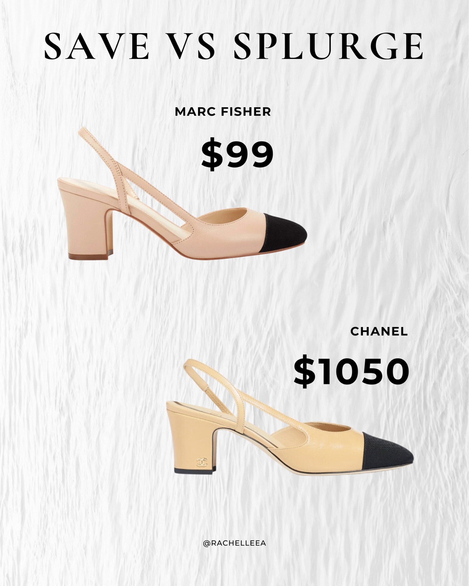 Save vs splurge! Chanel sling back heels and Marc Fisher sling back heels! 

#LTKunder100 #LTKstyletip #LTKFind