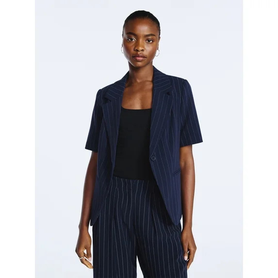 Scoop Women's and Women's Plus Short Sleeve Boxy Blazer, Sizes XS-4X | Walmart (US)