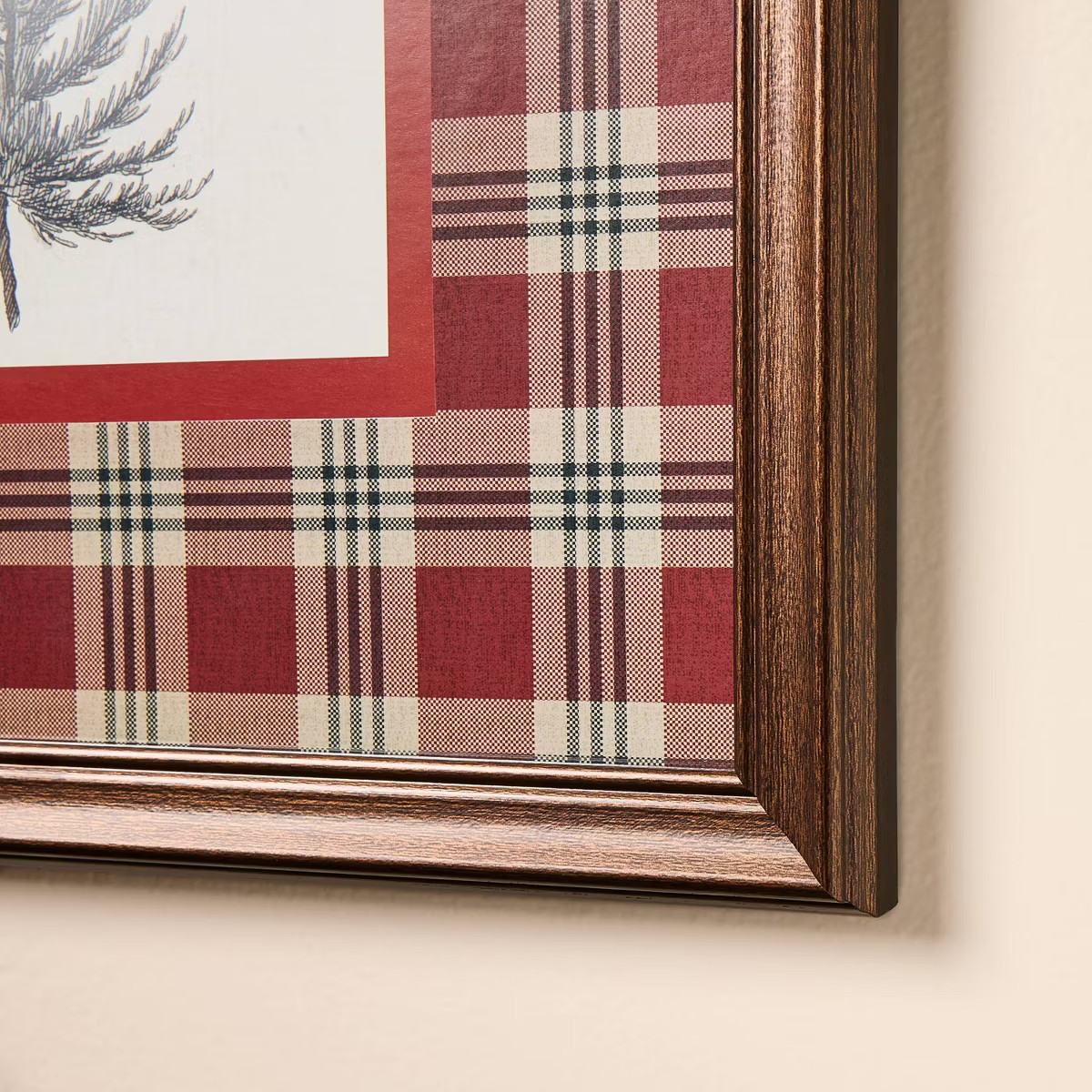 12"x12" Vintage Red Plaid Matte Tree Framed Wall Art - Hearth & Hand™ with Magnolia | Target
