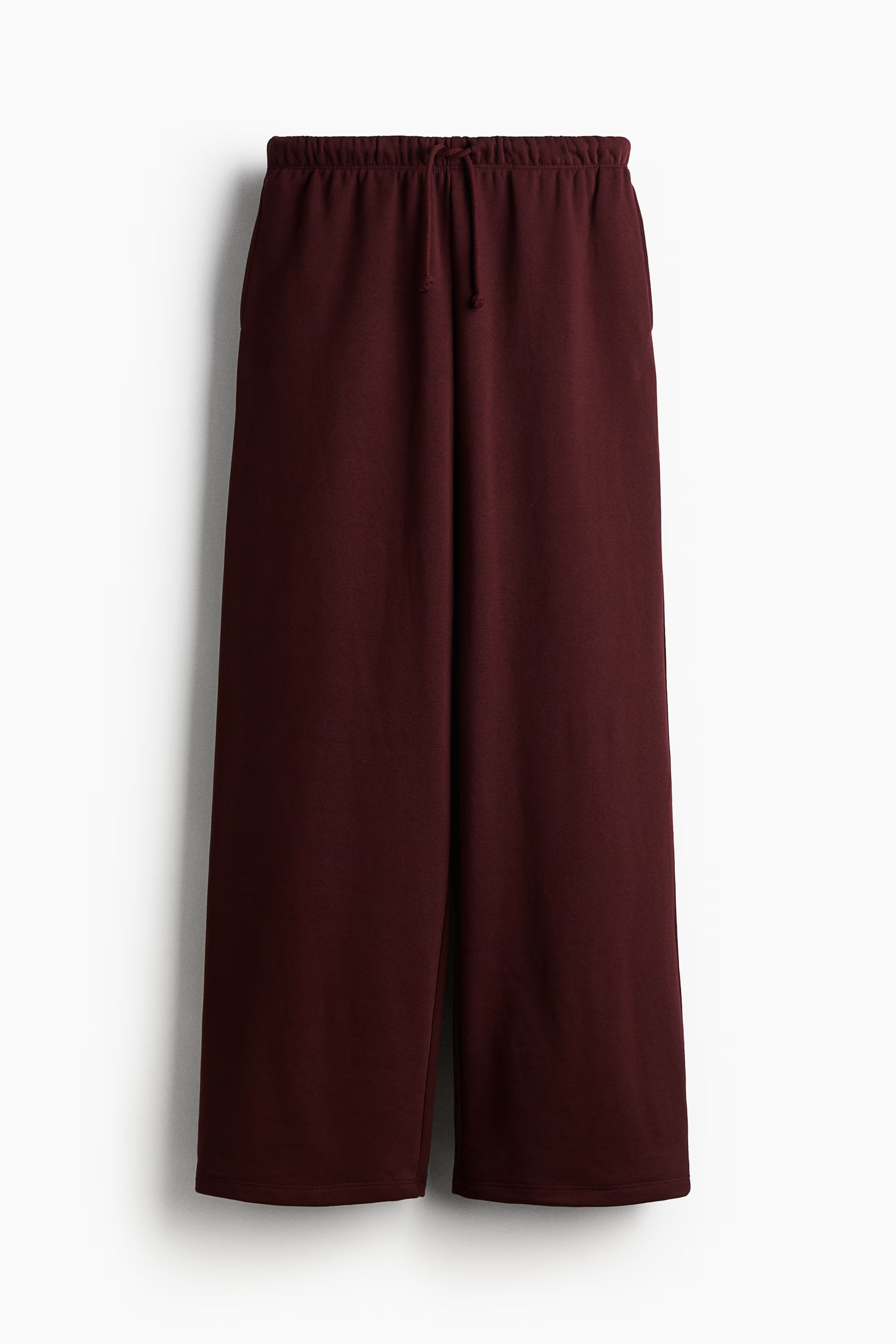 Wide-leg Joggers - Regular waist - Long - Burgundy - Ladies | H&M US | H&M (US + CA)