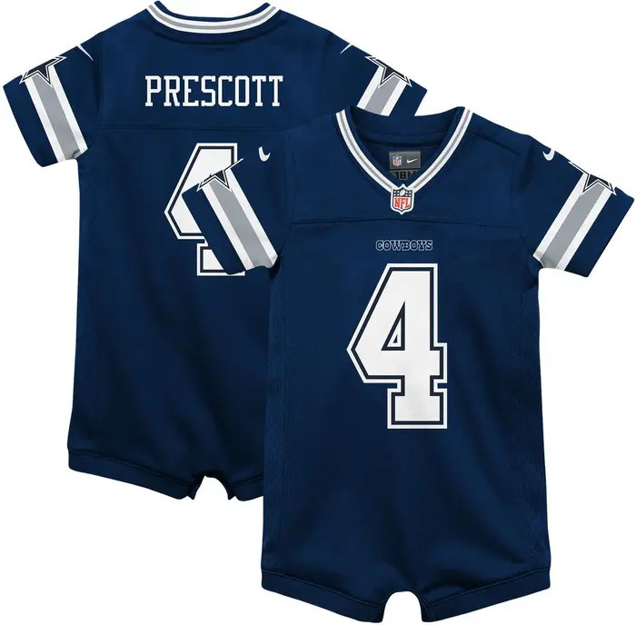 Infant Nike Dak Prescott Navy Dallas Cowboys Game Jersey Romper | Nordstrom