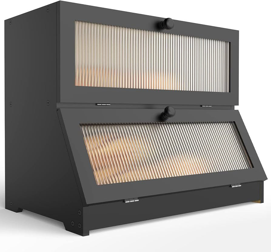 LOHASOK Double Layer Bamboo Bread Box for Kitchen Counter-Large Capacity Bread Storage Container ... | Amazon (US)