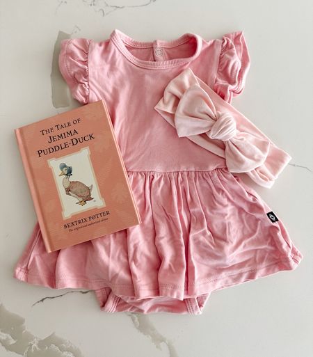 Baby summer outfit with this twirl bodysuit dress that I love! The ruffle sleeves are so cute and the pink color is perfect. Paired it with a bow for a chic look 

#LTKbaby #LTKstyletip