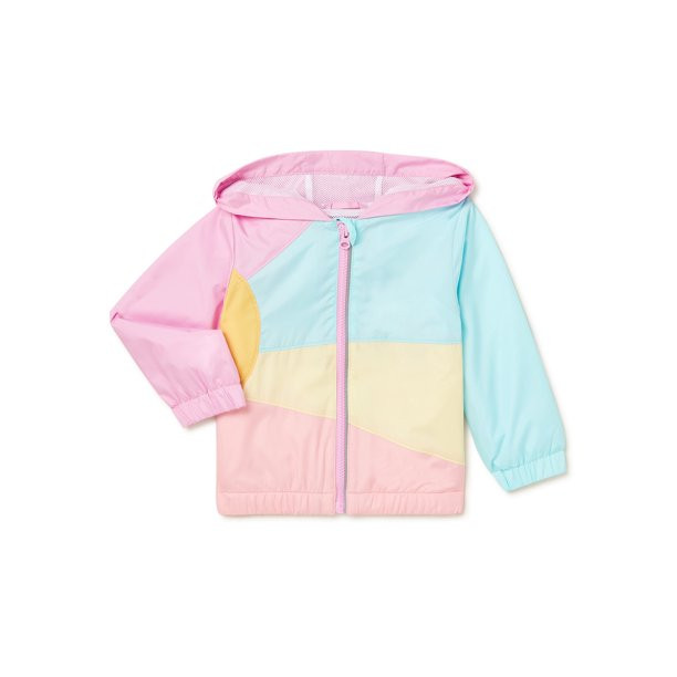 Wonder Nation Baby and Toddler Girl Lightweight Windbreaker Jacket, Sizes 12M-5T - Walmart.com | Walmart (US)