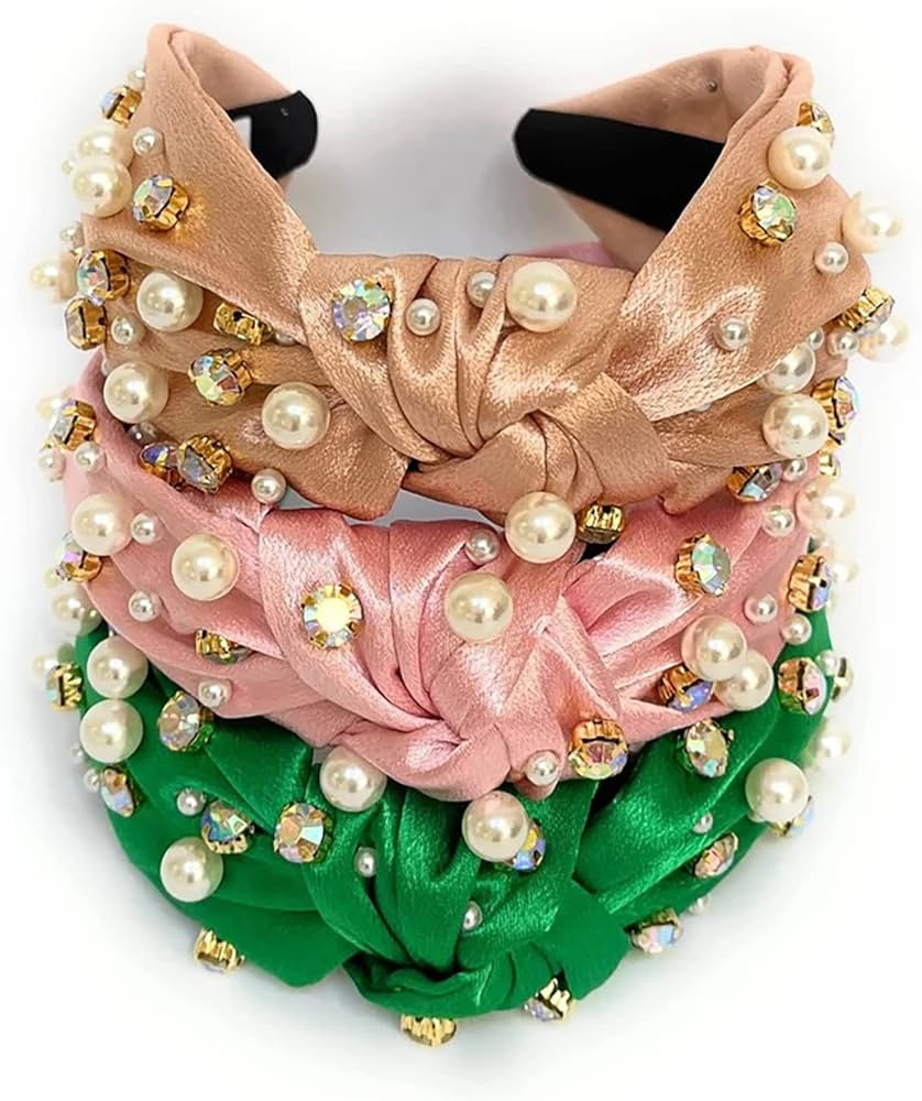 Decorative knot headband, Jewelry knotted headband, Stone studded headband, Luxury statement head... | Amazon (US)