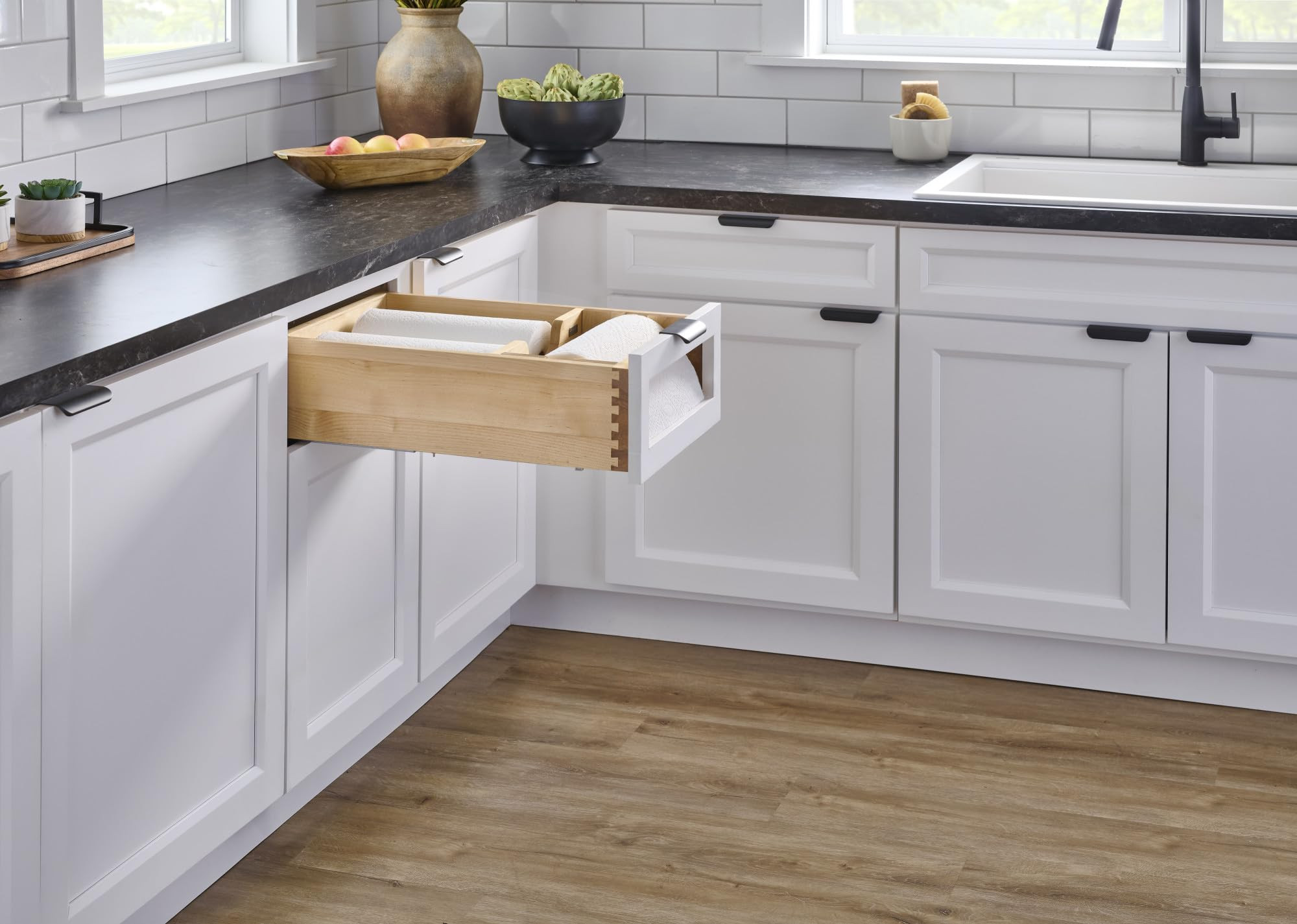 REV-A-SHELF Natural Maple Paper Towel Drawer System w/BLUM Soft-Close Slides for 18” Base Cabin... | Amazon (US)
