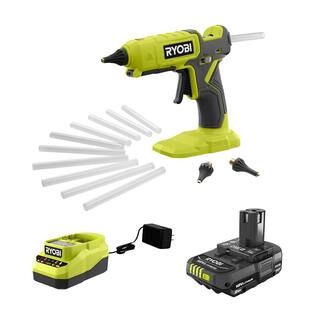 RYOBI ONE+ 18V Cordless Dual Temperature Glue Gun Kit with 2.0 Ah Battery and 18V Lithium-Ion Cha... | The Home Depot
