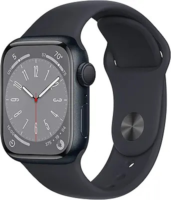 Apple Watch Series 8 [GPS 41mm] Smart Watch w/ Midnight Aluminum Case with Midnight Sport Band - ... | Amazon (US)