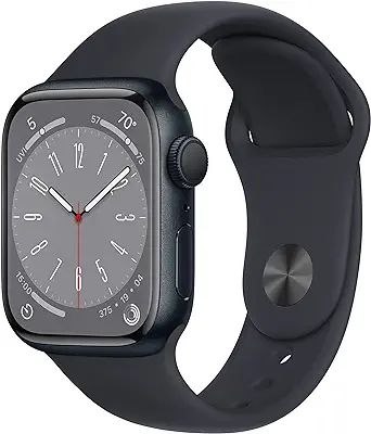 Apple Watch Series 8 [GPS 41mm] Smart Watch w/Midnight Aluminum Case with Midnight Sport Band - M... | Amazon (US)