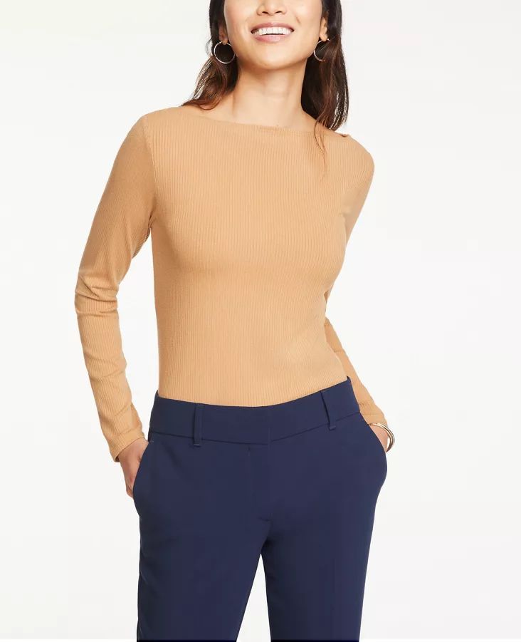 RIBBED BOATNECK TOP | Ann Taylor Factory