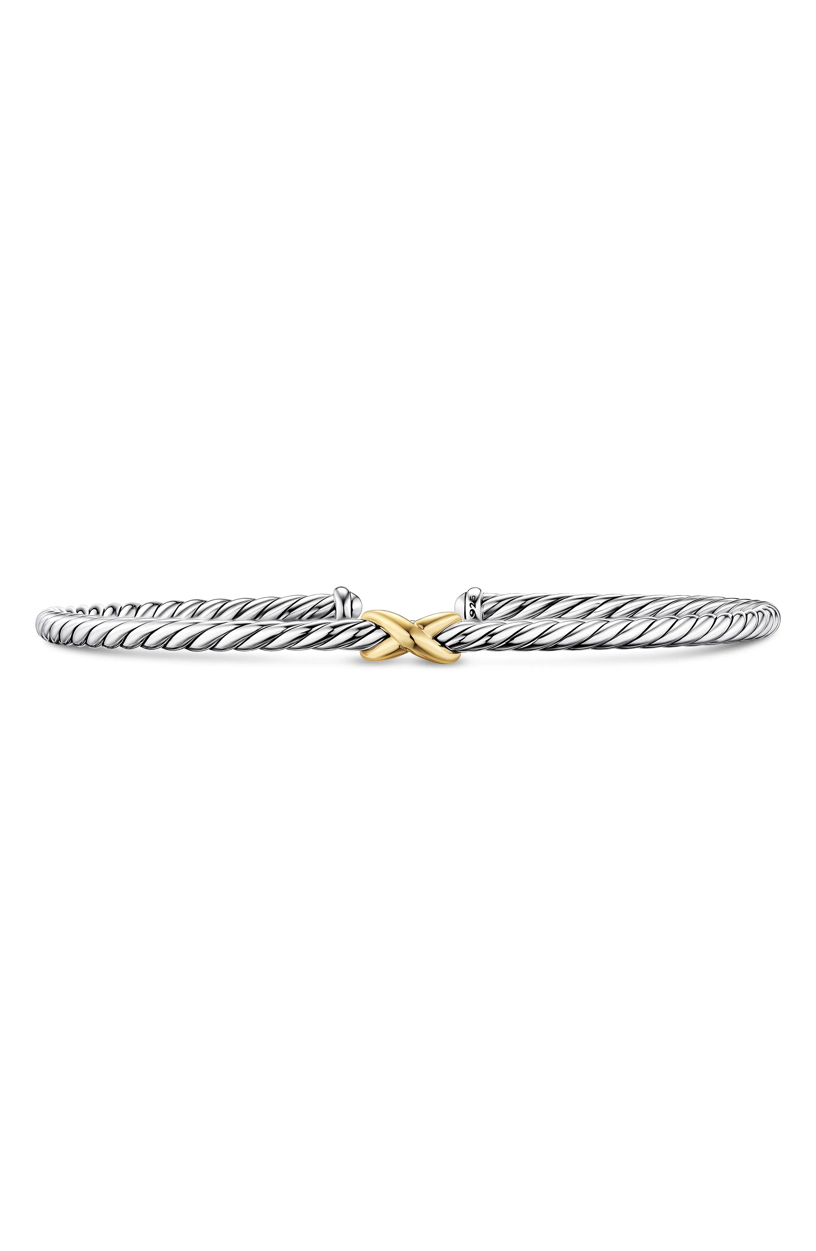 Micro Cable Flex X Bracelet in Sterling Silver with Yellow Gold, 2.6mm (Women) | Nordstrom | Nordstrom