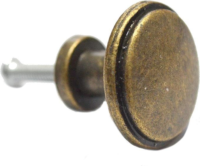 8 PCS Bronze Knobs Antique Round Drawer Handles Vintage Pulls Single Hole Decorative Hardware for... | Amazon (US)