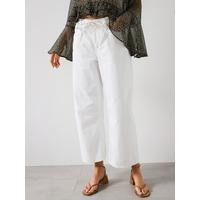 Mango Balloon Jeans With Belt - White | Very (UK)