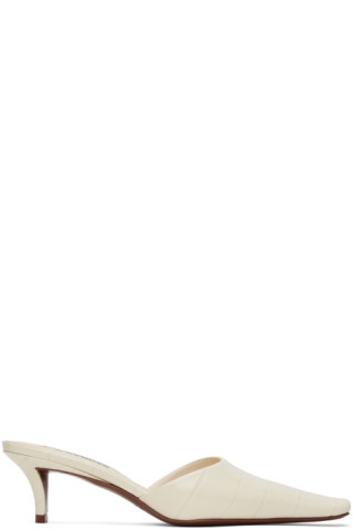 Jil Sander - Off-White Croc Mules | SSENSE