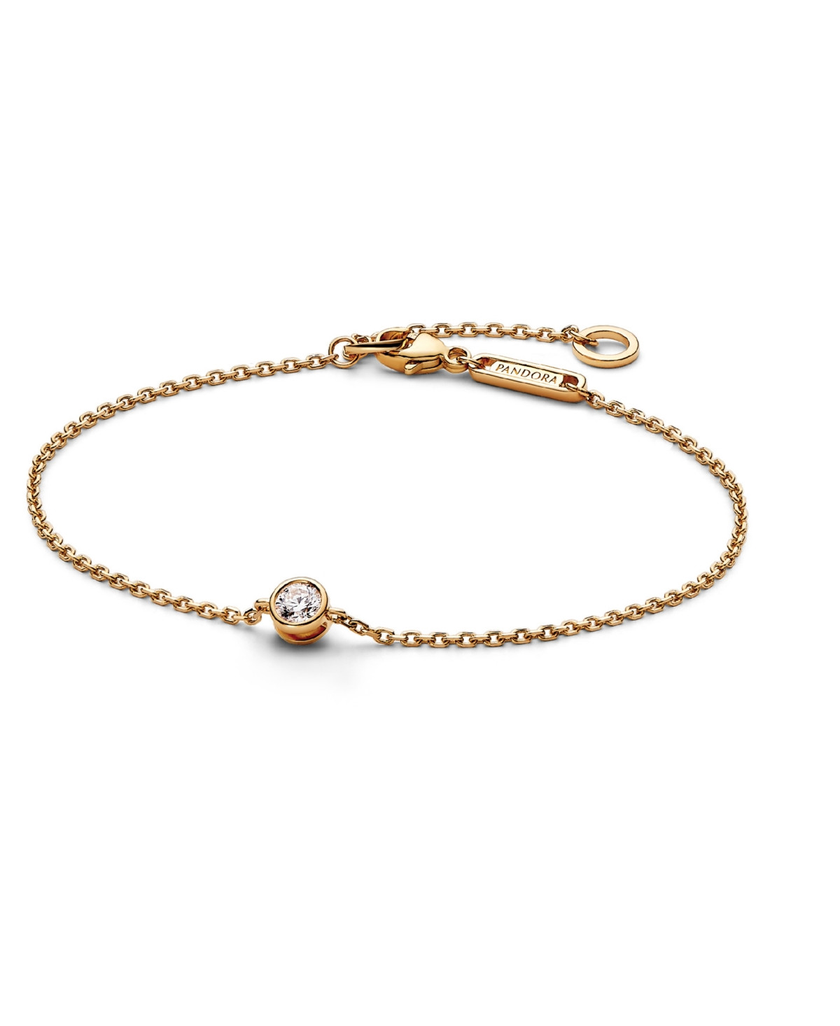 Pandora Era Lab-Grown Diamond Bezel Chain Bracelet - Gold | Macy's