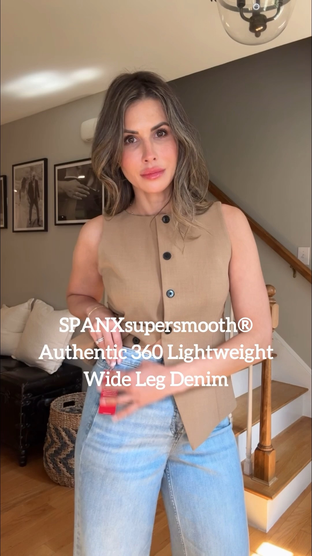 Spanx supermooth 360 light weight wide leg denim is the IT denim for summer 

So soft and light weight for warmer months 
Add a sleeveless vest to finish look

#LTKootd #LTKWorkwear #LTKOver40