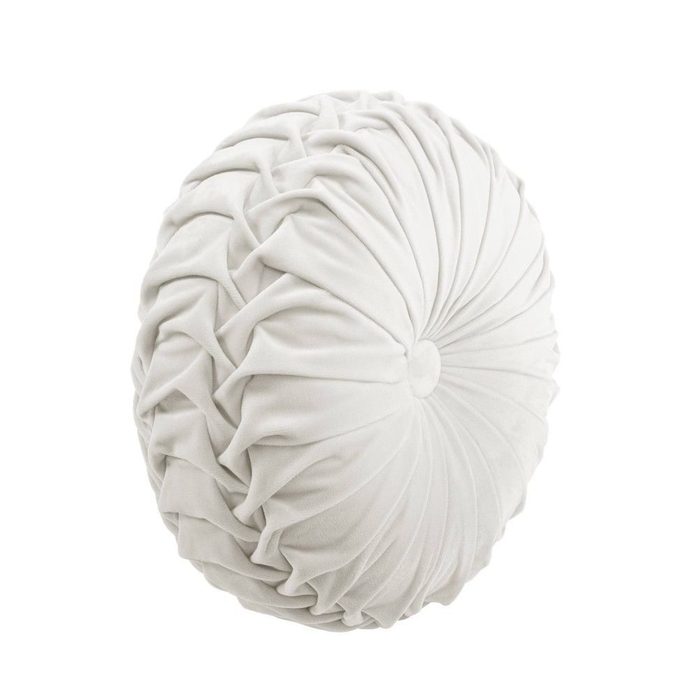 15"" Pleated Round Throw Pillow White - Lush Décor | Target