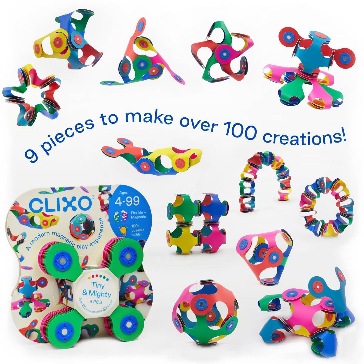 Clixo Tiny & Mighty: Educational Magnetic Building Sets for Creative Thinking and Fine Motor Skil... | Target