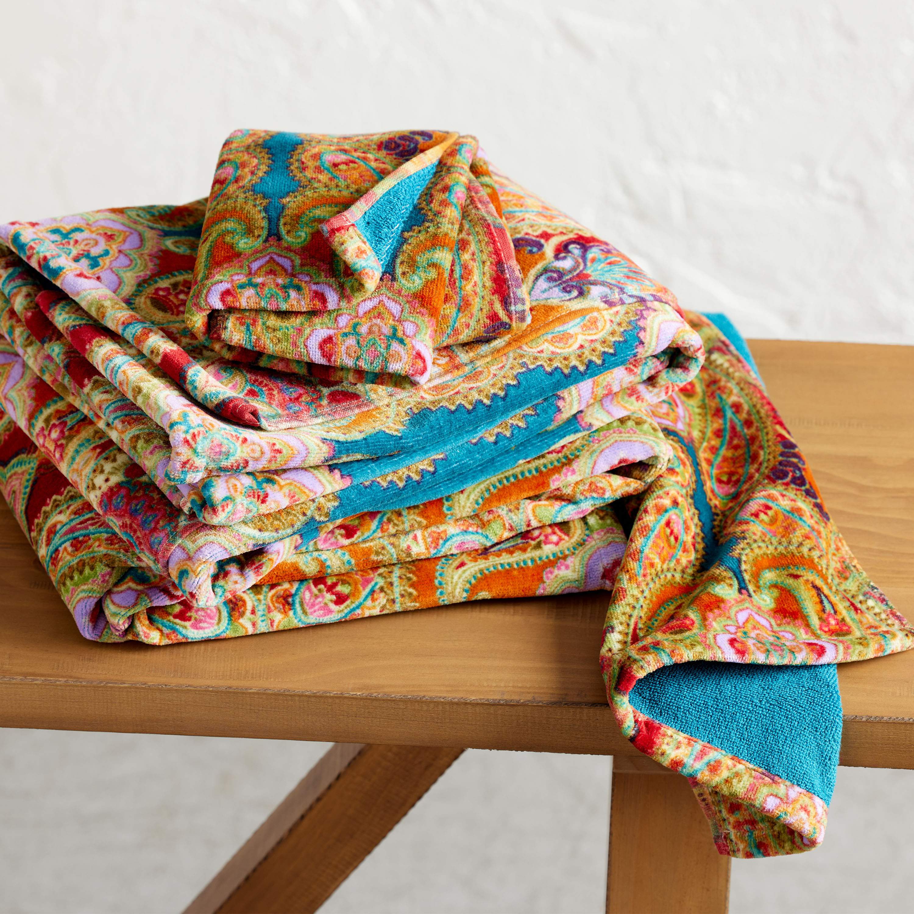 Venice Multicolor Paisley Velour Towel Collection | World Market