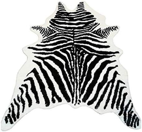 Zebra Print Rug Faux Animal Cowhide Skin Area Rug Leather Carpet Mat Large Size for Home Office L... | Amazon (US)