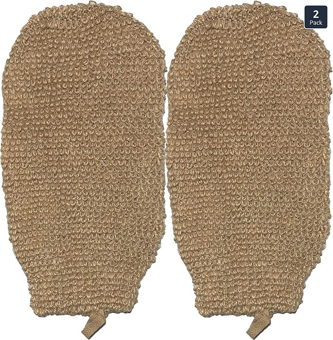 2 Pack 100% Natural Exfoliating Hemp Glove Mitt Mitten - Bath Sponge Scrubber Remove Dead Skin - ... | Amazon (US)